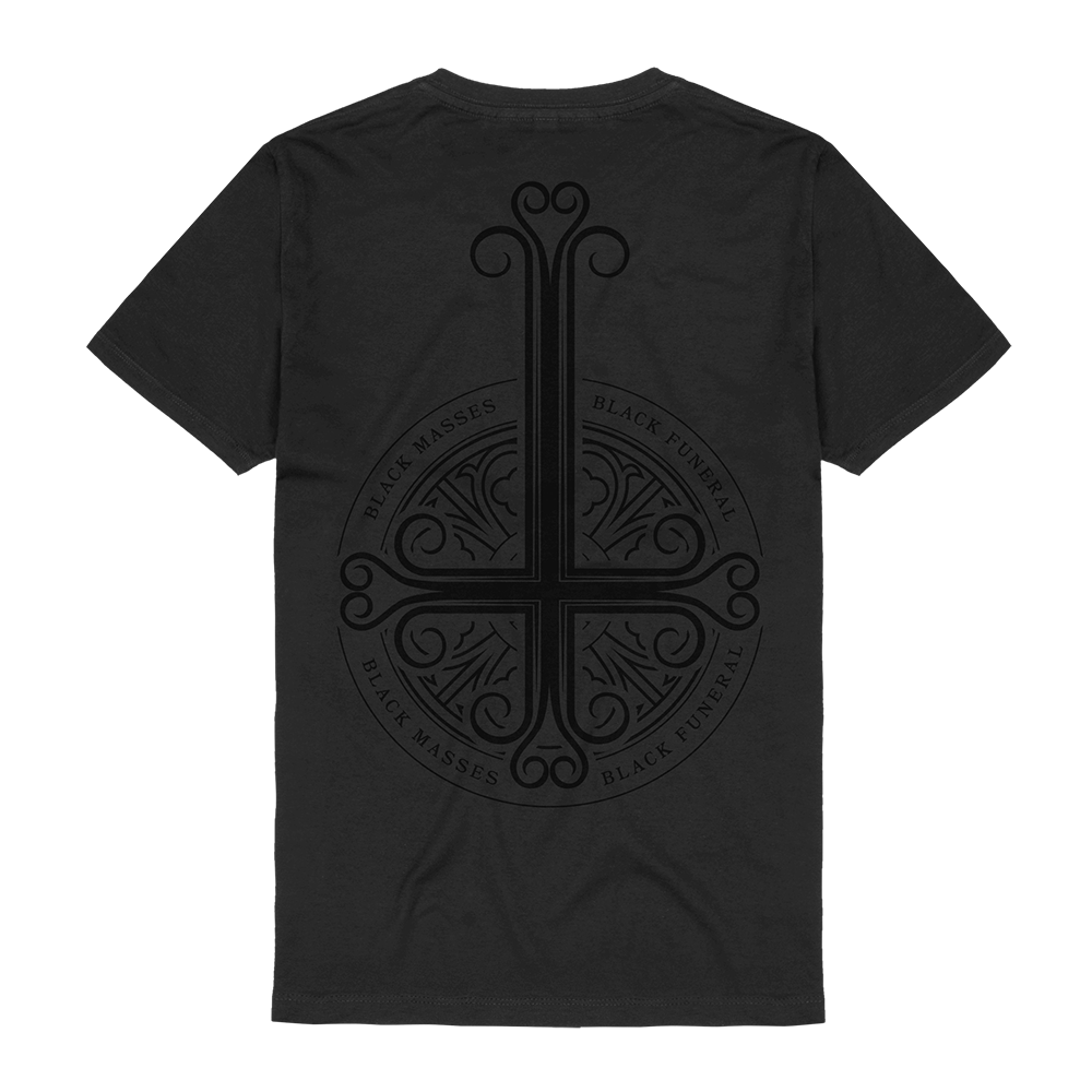 Black on Black Cross T-Shirt Back